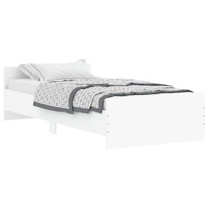 vidaXL Cadre de lit blanc 90x200 cm bois d'ingénierie