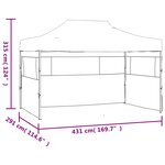 vidaXL Tente pliable de réception avec 3 parois 3 x 4 5 m Blanc