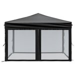 vidaXL Tente de réception pliable avec parois Noir 3x3 m