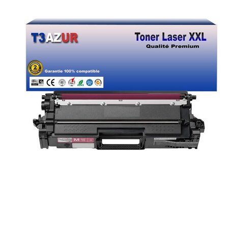 T3AZUR- Toner compatible avec Brother TN 821 XXL pour Brother HL-L9430CDN  HL-L9470CDN  MFC-L9630CDN  MFC-L9670CDN Magenta
