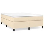 vidaXL Cadre de lit Crème 140x190 cm Tissu
