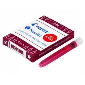 Etui de 6 Cartouches d'encre Namiki IC-50 pour Stylo Capless rouge PILOT
