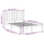 vidaXL Cadre de lit Blanc Bois de pin massif 140x190 cm