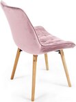 Lot de 2 chaises de salon salle à manger pied en bois et velours rose 01_0000742