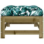 vidaXL Repose-pied de jardin avec coussin bois de pin imprégné