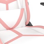 vidaXL Chaise de jeu de massage Blanc et rose Similicuir
