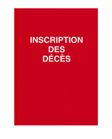 Registre de décès 3 avis par page folioté de 1 à 99 100pages 24x32cm Rouge ELVE