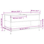 vidaXL Table basse chêne sonoma 100x50x50cm bois d'ingénierie et métal