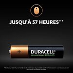 Duracell Piles Rechargeables AAA 900 mAh, lot de 4 piles