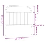 vidaXL Tête de lit métal blanc 100 cm