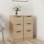 vidaXL Buffets 2 Pièces Chêne Sonoma 30x30x70 cm Bois d'ingénierie