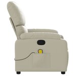 vidaXL Fauteuil inclinable de massage Crème Similicuir