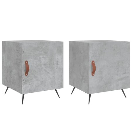 vidaXL Tables de chevet 2 Pièces gris béton 40x40x50 cm bois d’ingénierie