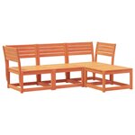vidaXL Salon de jardin 4 Pièces cire marron bois de pin massif