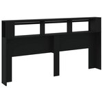 vidaXL Tête de lit à LED noir 200x18 5x103 5 cm bois d'ingénierie