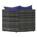 vidaXL Canapés d'angle de jardin et coussins 2 Pièces gris résine tressée