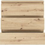 Commode CHELSEA 3 tiroirs - 77 2 x 42 x 79 9 cm - chêne artisan