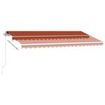 vidaXL Auvent manuel rétractable avec LED 450x300 cm Orange et marron