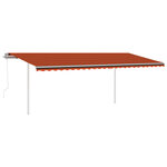 vidaXL Auvent automatique capteur de vent/LED 6x3 m Orange et marron