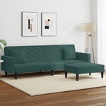 vidaXL Ensemble de canapés 2 Pièces avec coussins vert foncé velours