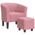 vidaXL Fauteuil cabriolet avec repose-pied rose velours