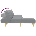 vidaXL Canapé-lit en forme de L gris clair 255x140x70 cm tissu