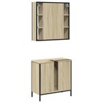 vidaXL Ensemble de meubles de salle de bain 2 Pièces chêne sonoma