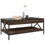 vidaXL Table basse avec LED Infinity chêne marron 90x50x38 cm