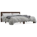 vidaXL Cadre de lit chêne marron 200x200 cm bois d'ingénierie et métal