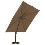 vidaXL Parasol avec base portable Taupe