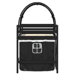 vidaXL Lit mezzanine enfants et tunnel blanc/noir 90x200 cm pin massif
