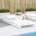 vidaXL Chaise longue blanc 205x80x31 5 cm bois massif de pin