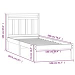 vidaXL Cadre de lit Bois de pin massif 100x200 cm
