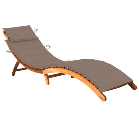 vidaXL Chaise longue de jardin avec coussin Bois d'acacia solide