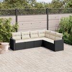 vidaXL Salon de jardin 6 Pièces avec coussins noir résine tressée