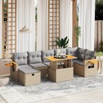 vidaXL Salon de jardin avec coussins 8 Pièces beige résine tressée