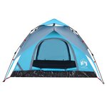 vidaXL Tente de camping à dôme 3 personnes bleu libération rapide