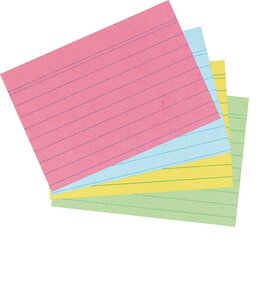 Lot de 200 Fiches bristol format A6 lignées Assorties HERLITZ