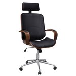 vidaXL Chaise de bureau avec appuie-tête Bois cintré Similicuir