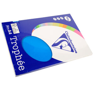 Ramette 50 Feuilles Papier 160g A4 210x297 mm Certifié FSC Bleu turquoise TROPHÉE