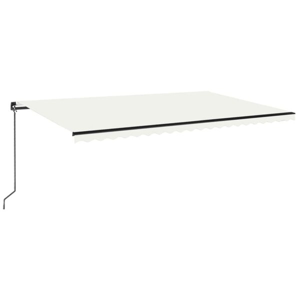 vidaXL Auvent manuel rétractable avec LED 500x350 cm Crème