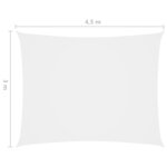 vidaXL Voile de parasol tissu oxford rectangulaire 3x4 5 m blanc
