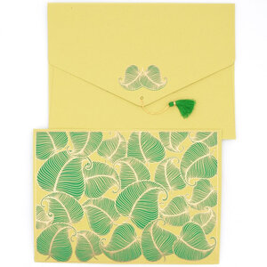 PAPERTREE NATURE Lot de 5 Enveloppes cadeau A5 - Vert/Or