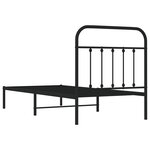 vidaXL Cadre de lit métal avec tête de lit noir 80x200 cm