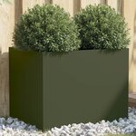vidaXL Jardinière vert olive 62x47x46 cm acier laminé à froid