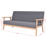 vidaXL Ensemble de canapés 2 Pièces Tissu Gris foncé