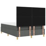 vidaXL Lit à Ressorts avec Matelas & Banc Gris Foncé 140x200 cm Tissu