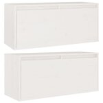 vidaXL Armoires murales 2 Pièces Blanc 80x30x35 cm Bois de pin massif