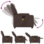 vidaXL Fauteuil de massage inclinable Marron Similicuir