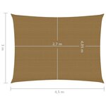 vidaXL Voile d'ombrage 160 g/m² Taupe 3x4 5 m PEHD